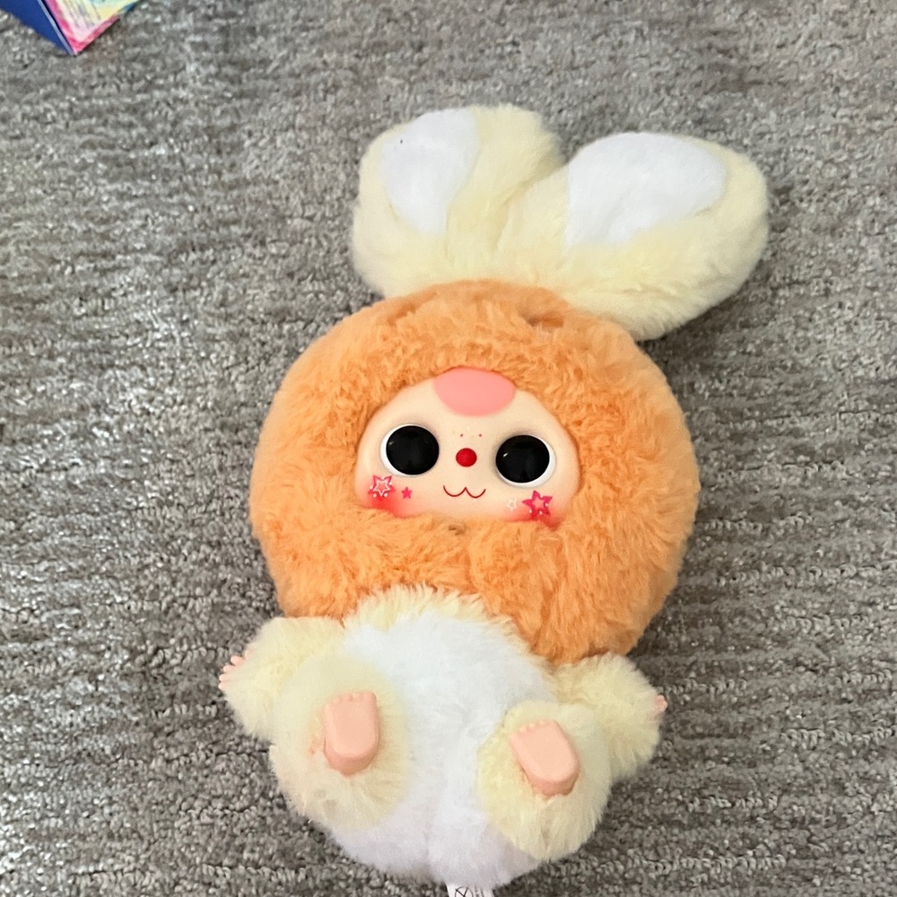 Adorable Plush Bunny Doll - Orange and White baby 3